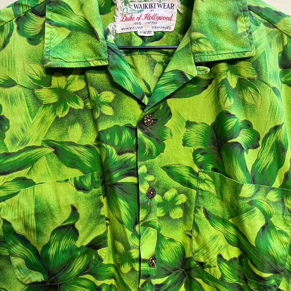 Vintage Dukes of Hawaii metallic 1960’s Hawaiian shirt - Picture 6 of 12